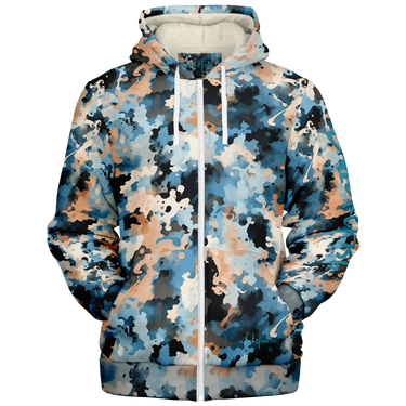 Chokefish™ Microfleece Zip-Up Hoodie Acid-Wash Colors-017